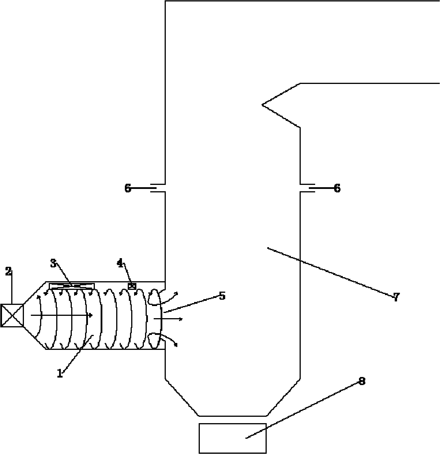 Cyclone burning method and device for reburning fuel in cyclone drum for denitration