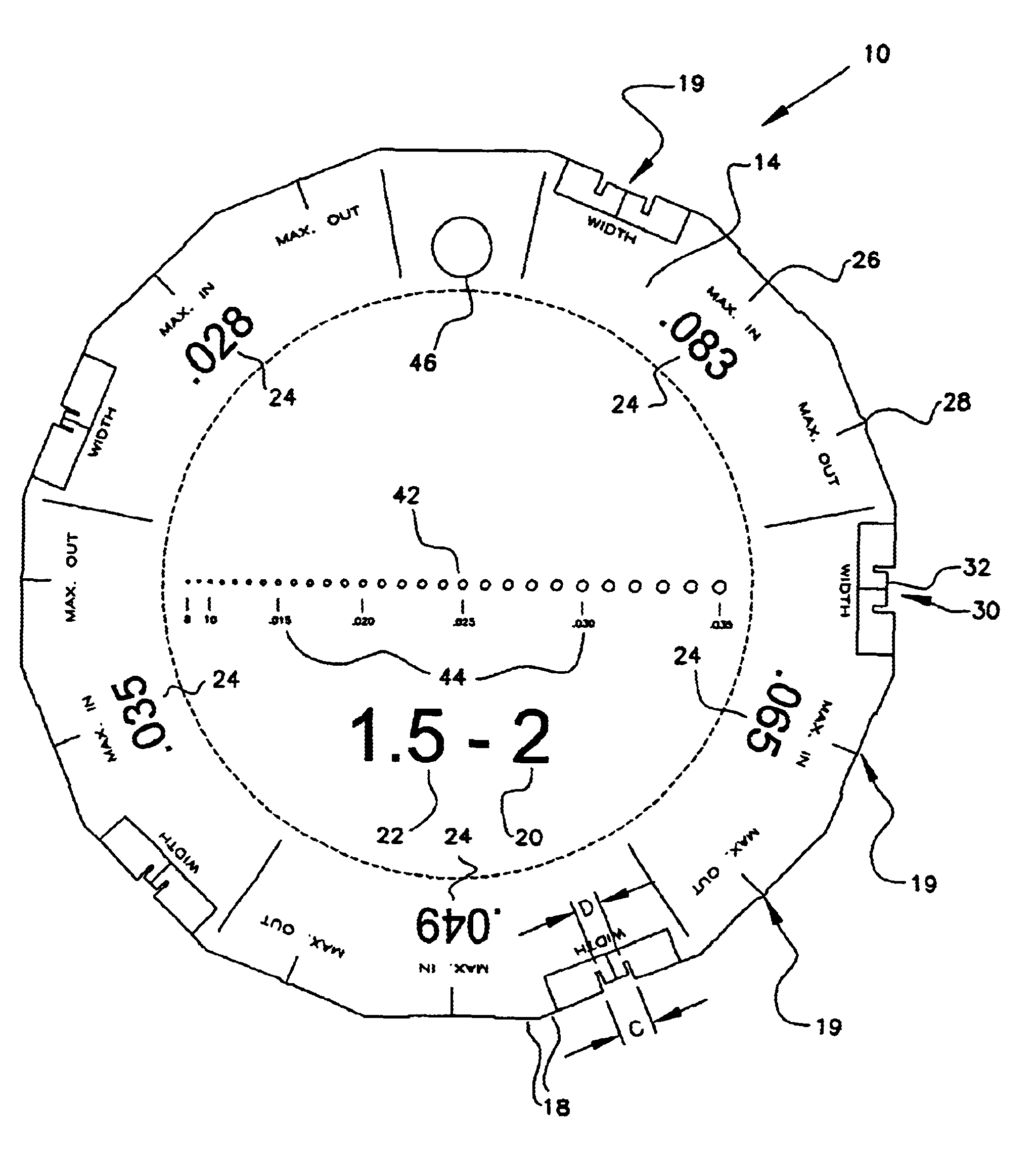 Internal weld profile gauge