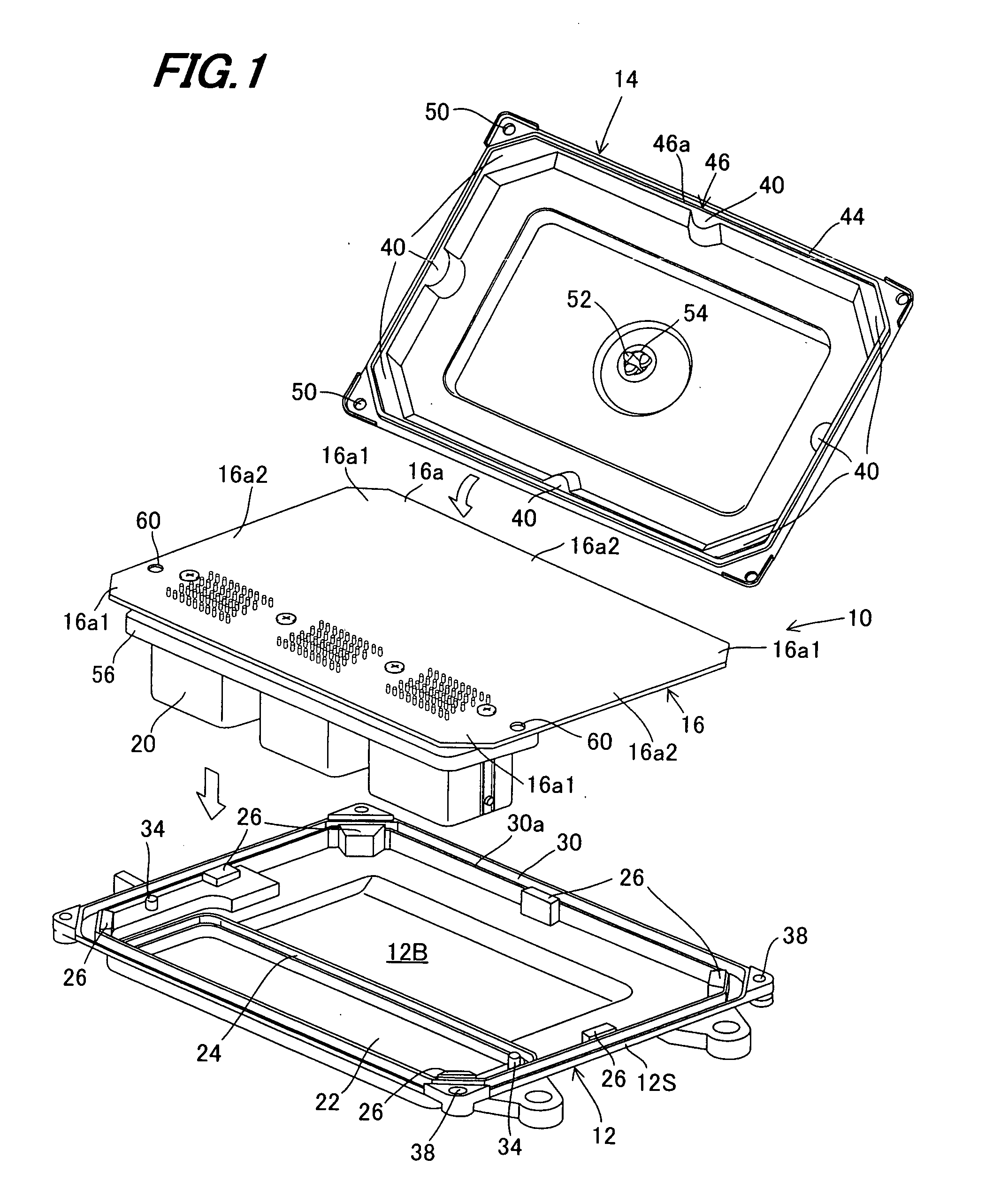 Housing case for electronic circuit board