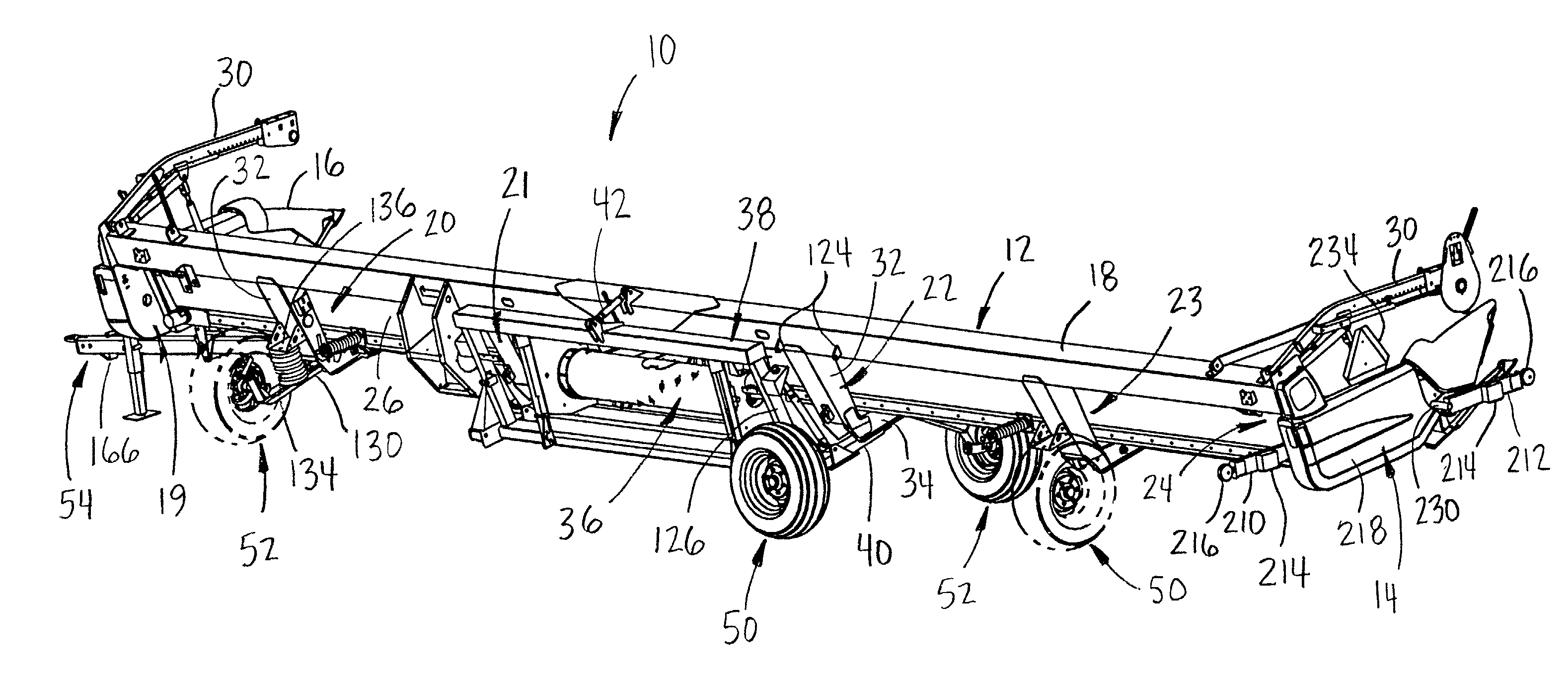 Header for a harvester having an integral transport system