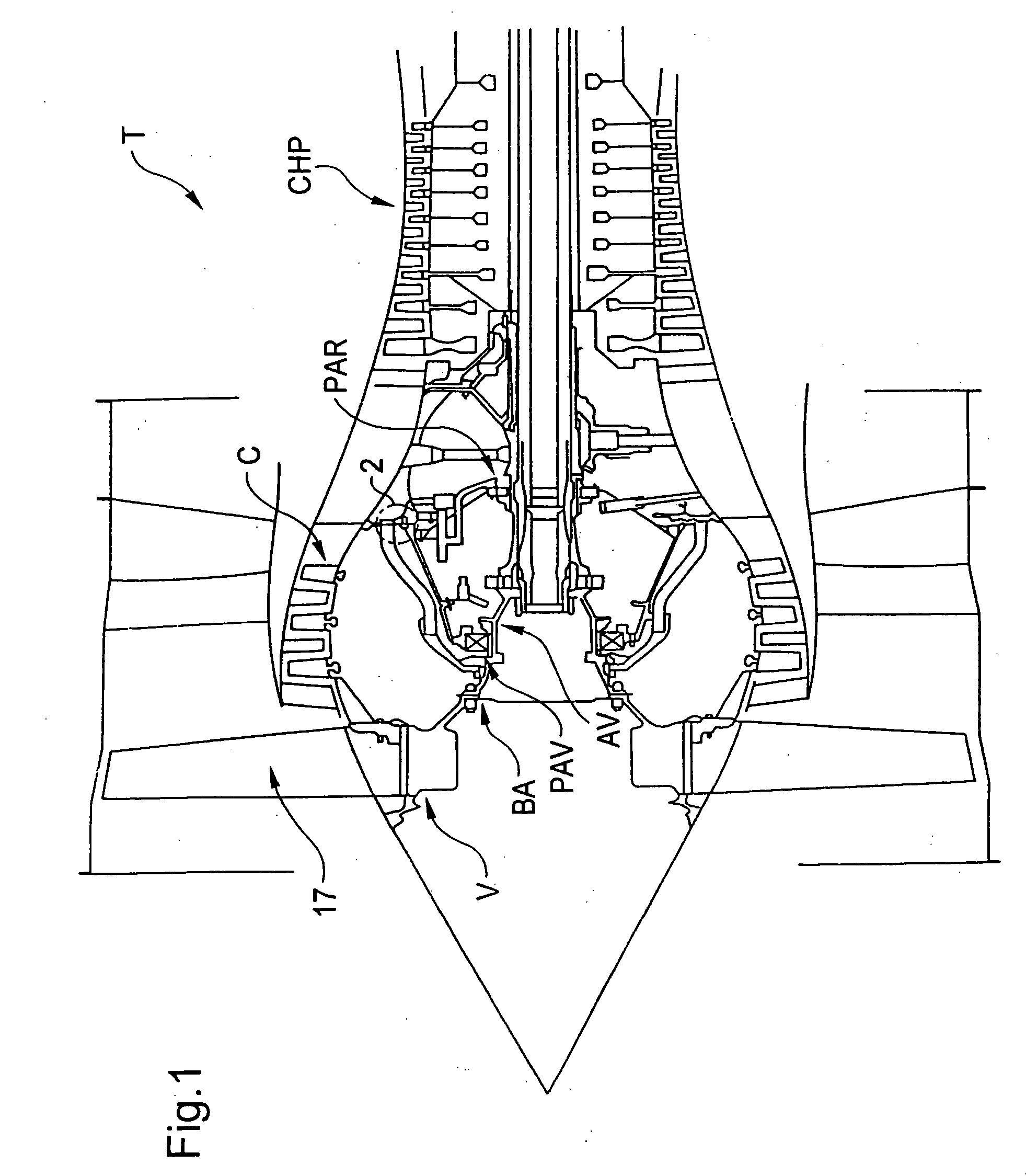 Abradable device on the blower casing of a gas turbine engine