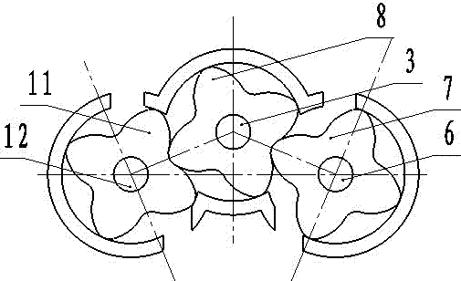 Three-axis Roots vacuum pump