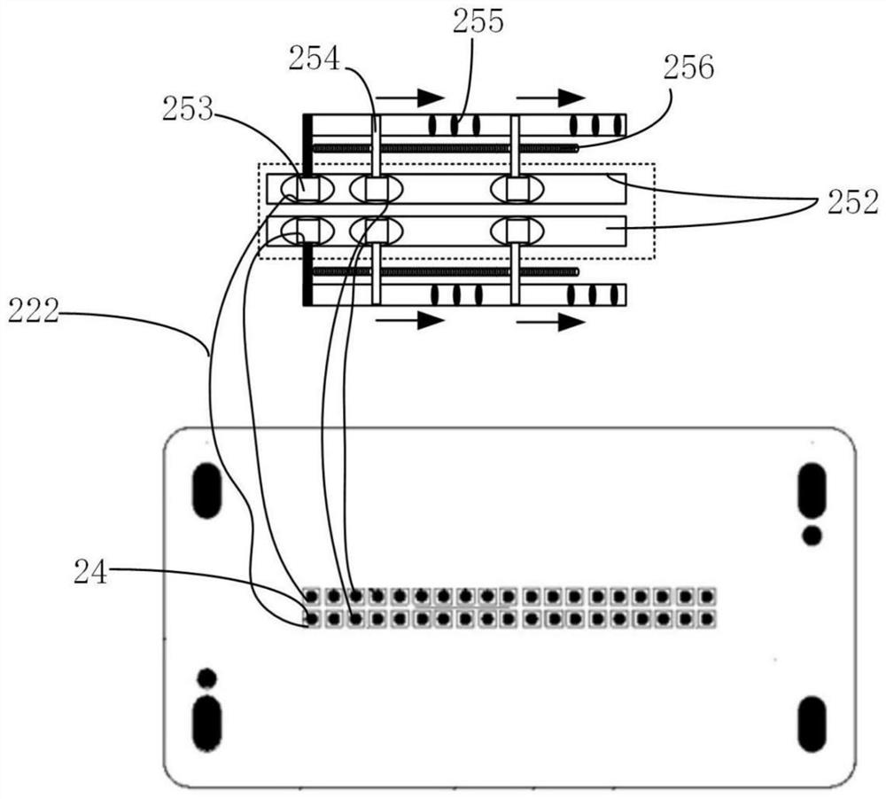 Implanted electrode universal connection structure and device for electromagnetic compatibility injection voltage testing