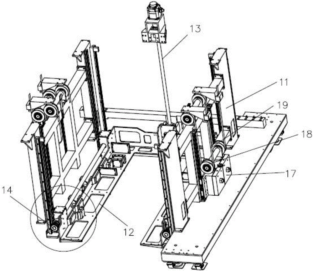 Synchronous lifting device and material conveying device