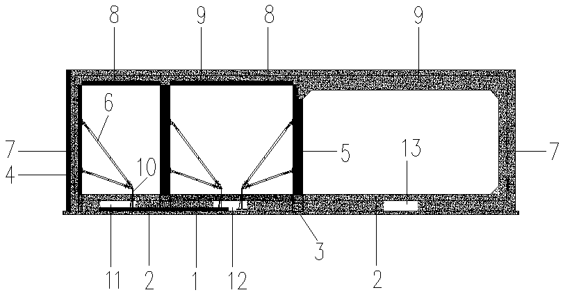 Multi-structure combined assembly pipe gallery with superposed member and construction method thereof