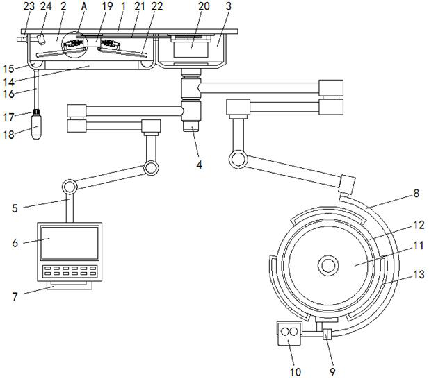 Multi-angle adjusting lamp bracket for operating room