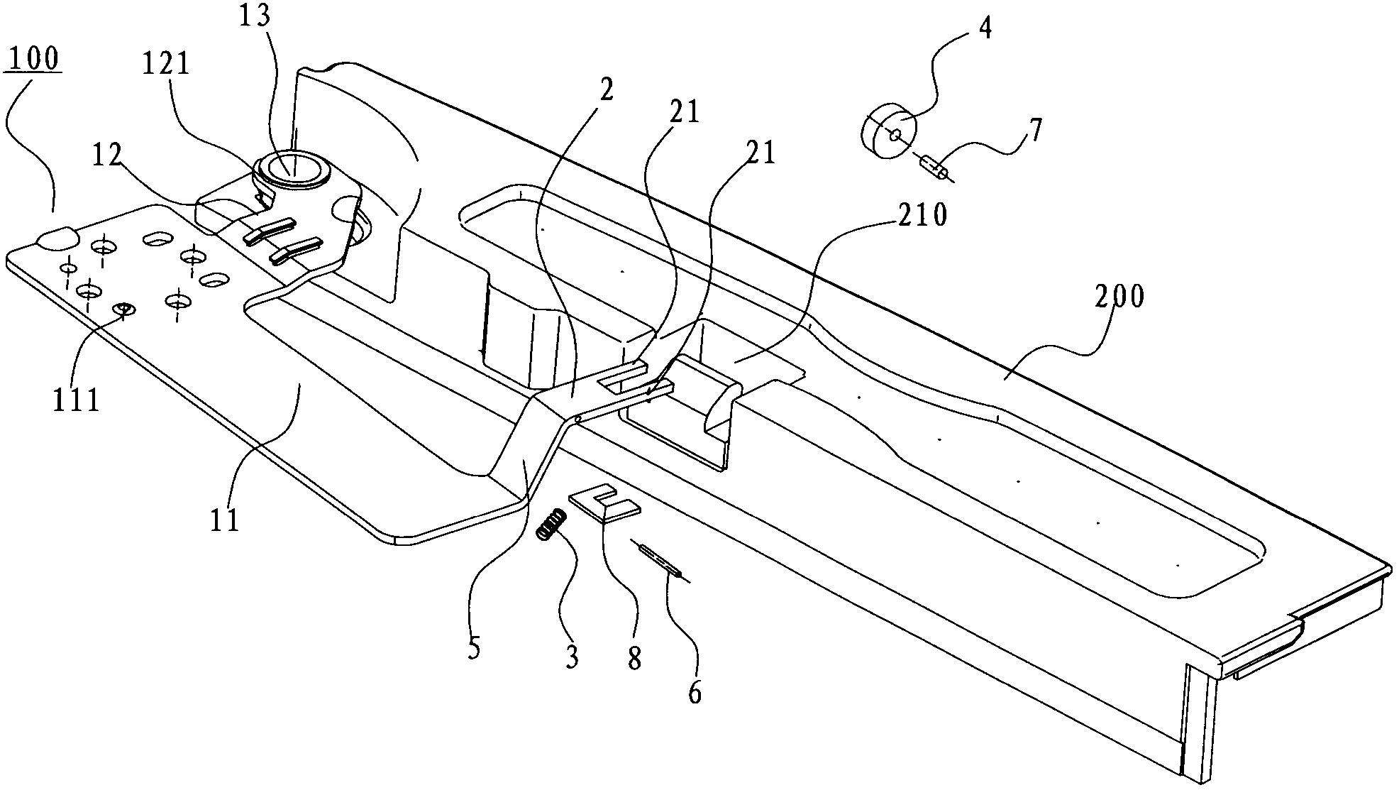 Closing structure for rotary box door and side by side combination refrigerator equipped with same