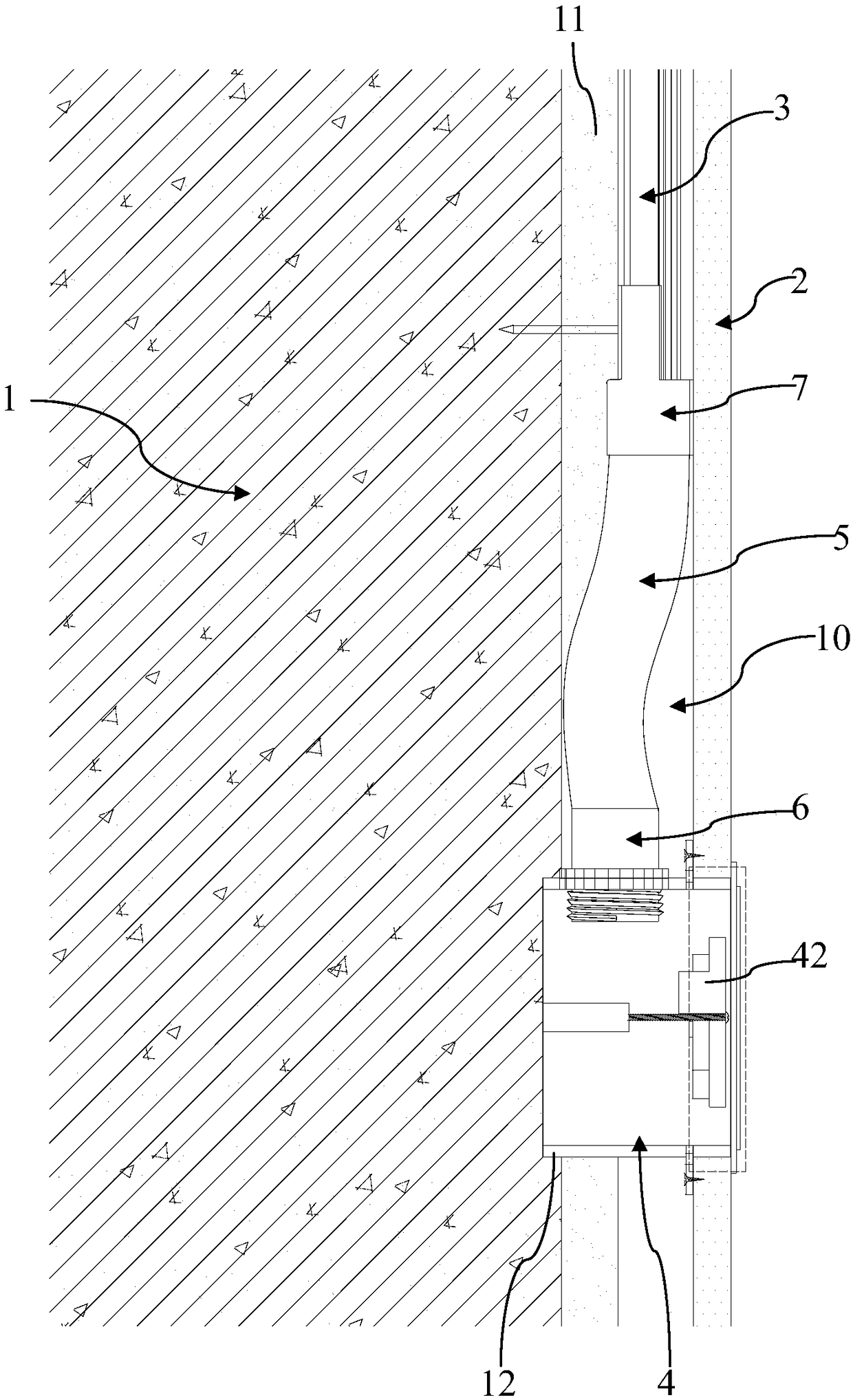 Bottom box jointing element and installation method thereof