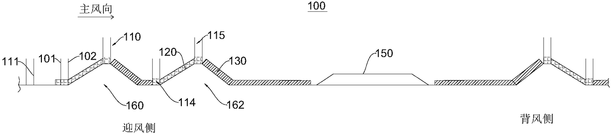 Road sand storm protection system suitable for area of shifting sand and construction method of road sand storm protection system