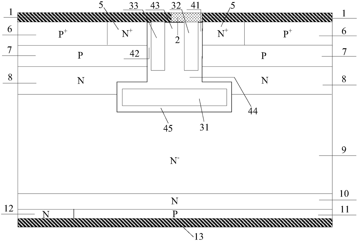 Double split trench gate charge storage type rc-igbt and its manufacturing method