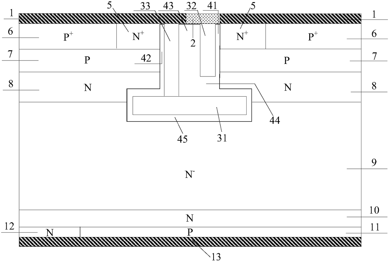 Double split trench gate charge storage type rc-igbt and its manufacturing method