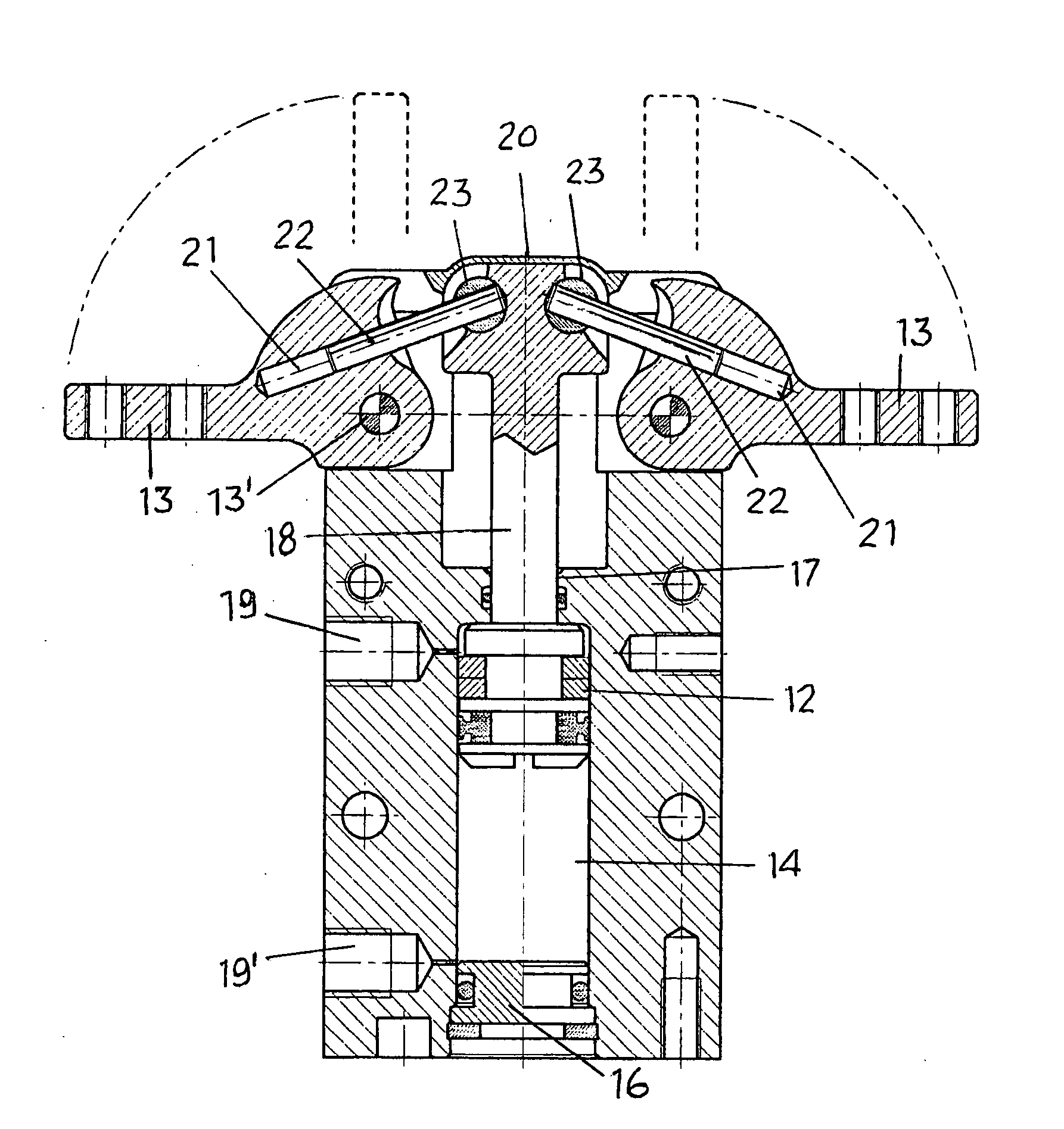 Angular pneumatic gripper