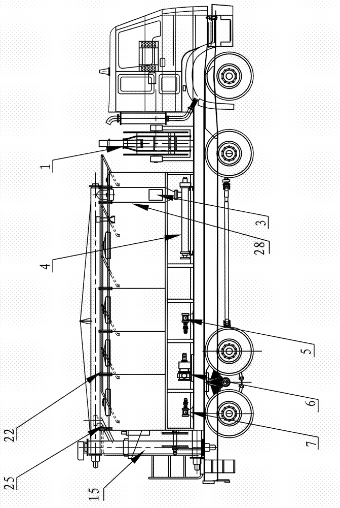 Multifunctional on-site mixed loading explosive truck