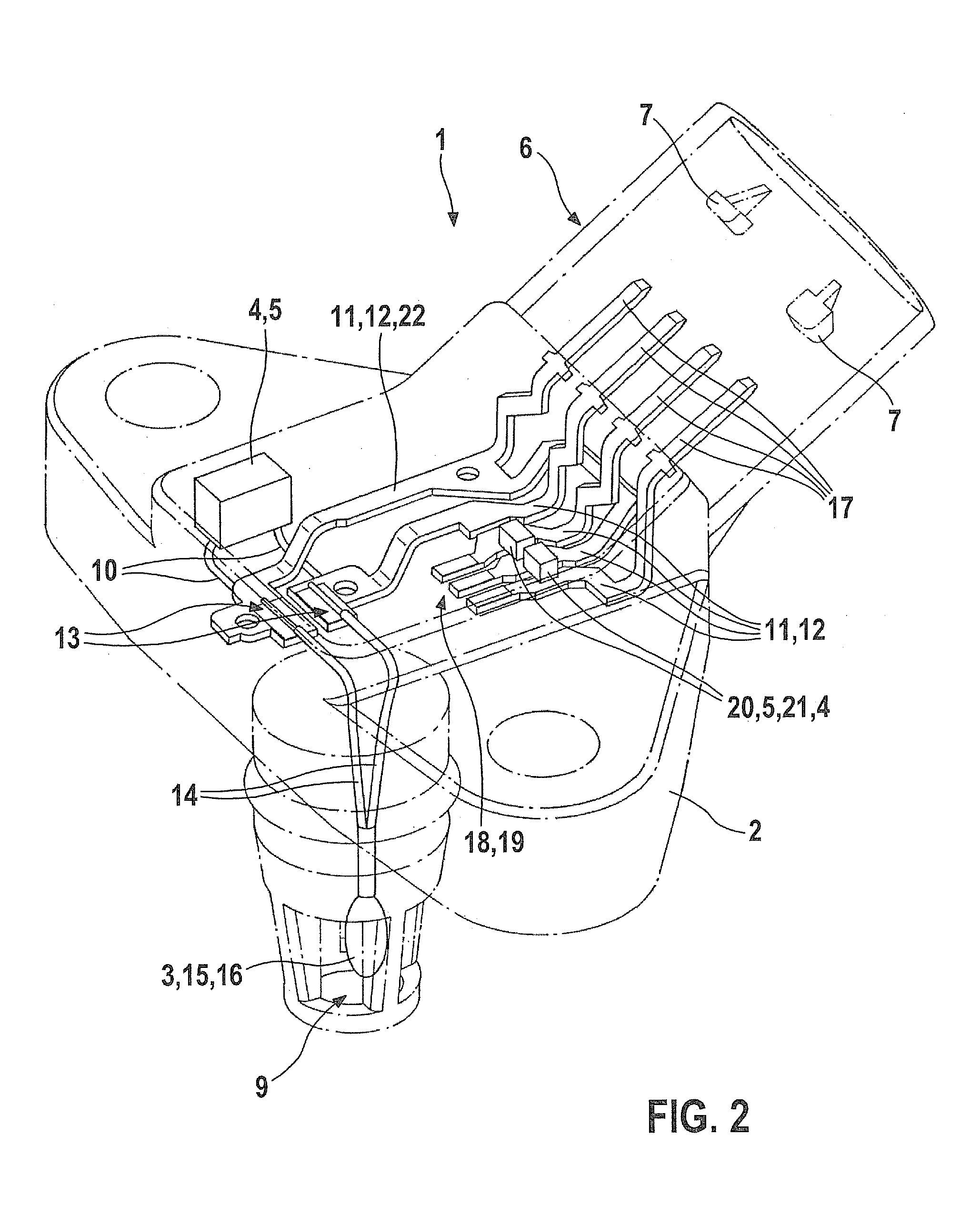 Device for recording the pressure and the temperature in an intake manifold of an internal combustion engine