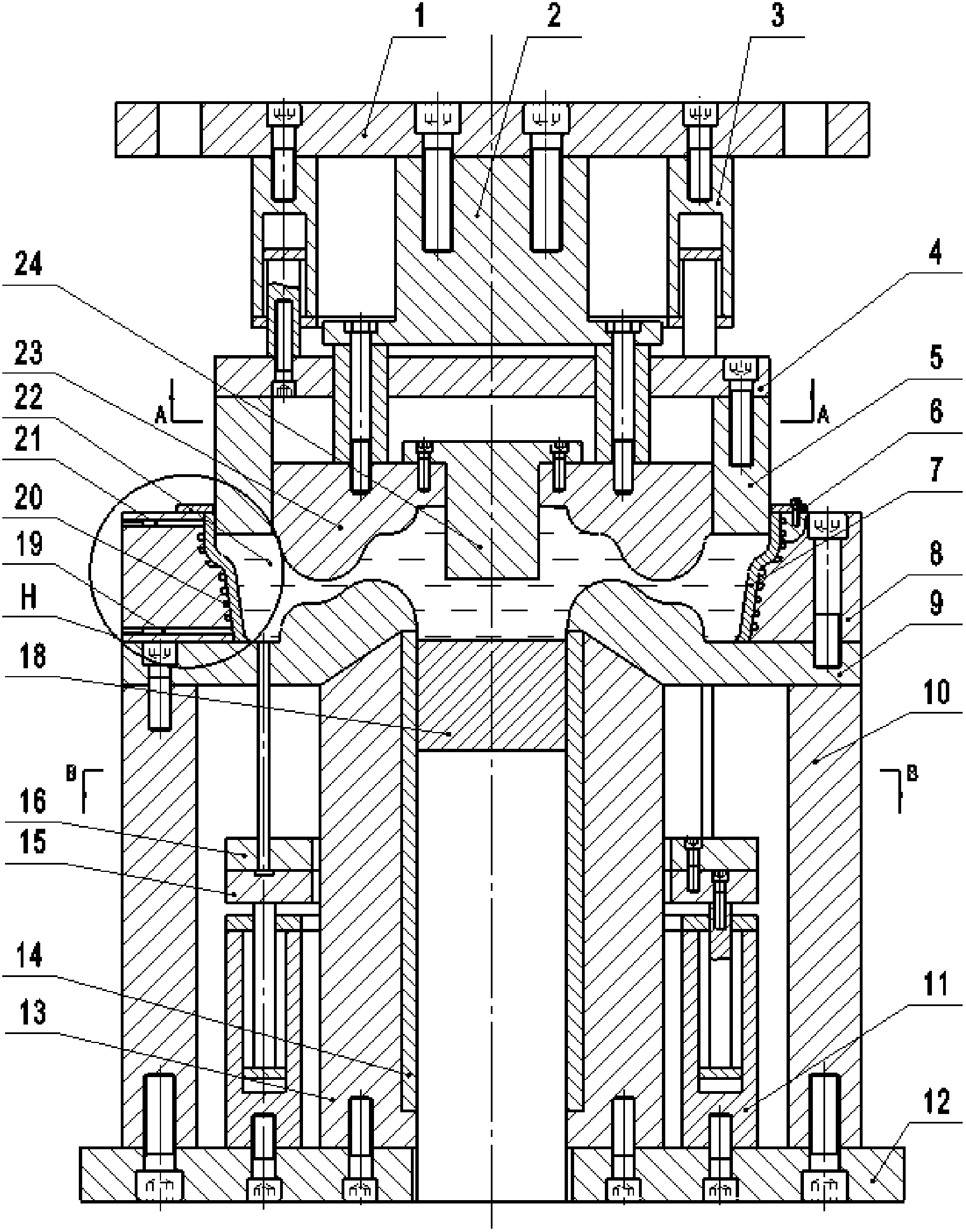 S-shaped spoke plate track wheel blank cast and casting method thereof