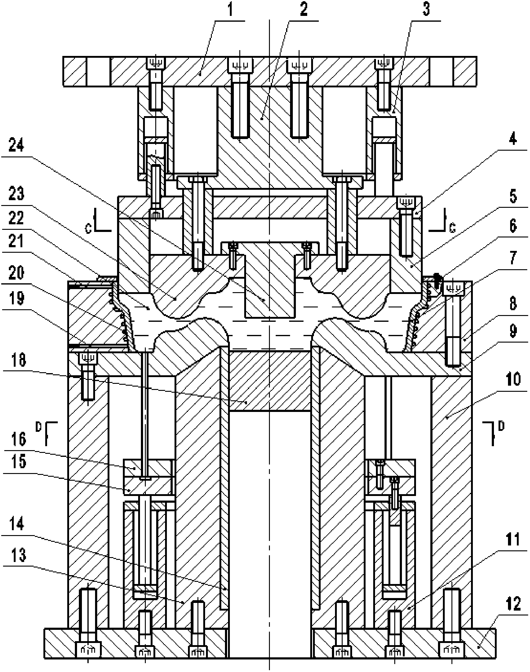 S-shaped spoke plate track wheel blank cast and casting method thereof