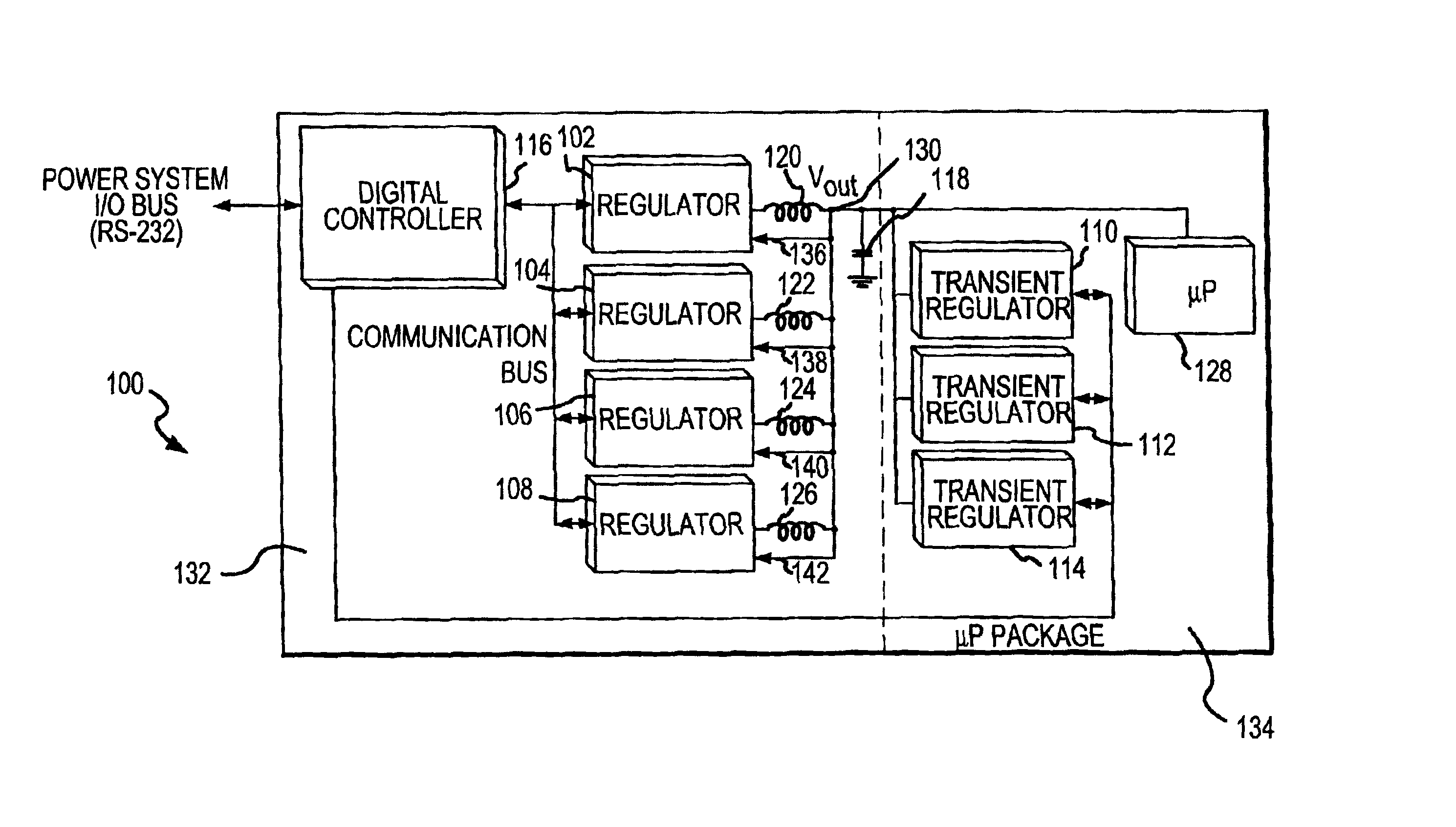 Serial bus control method and apparatus for a microelectronic power regulation system