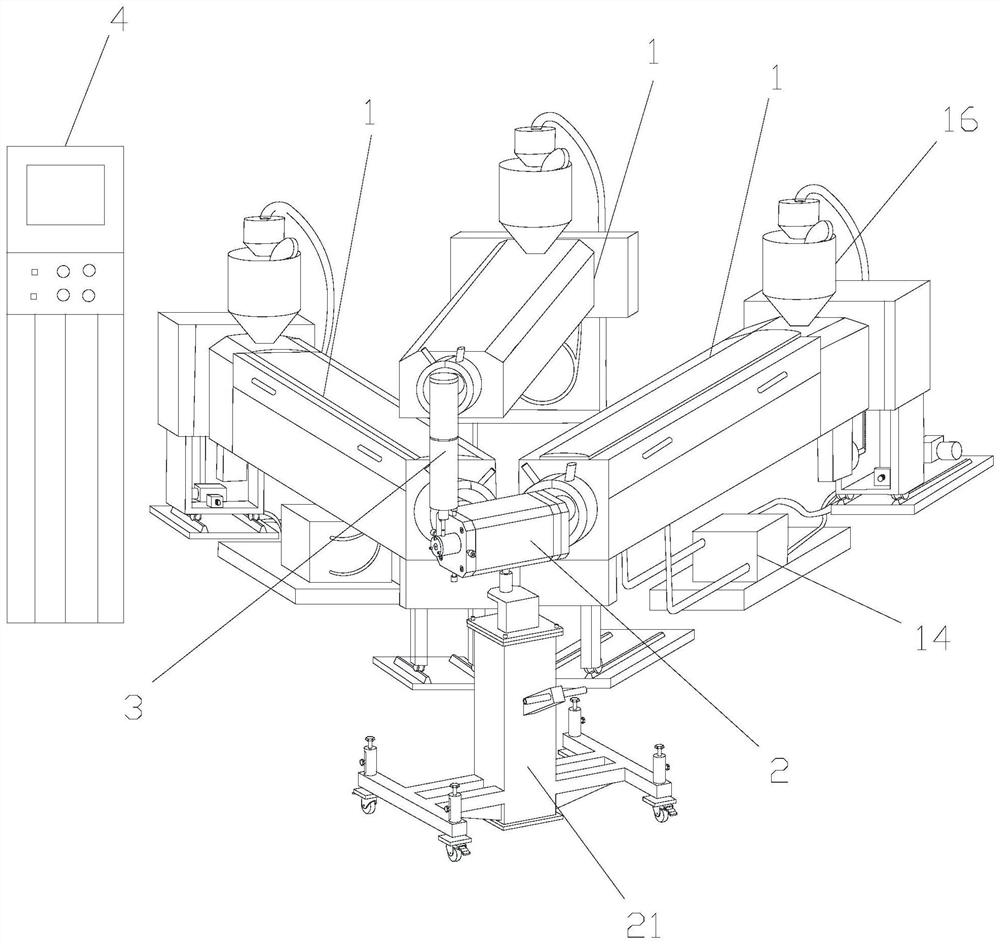 Cable three-layer supply forming equipment