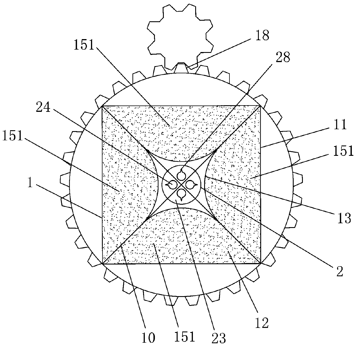 Modular rotary sponge body device based on synchronous sewage interception and cleaning