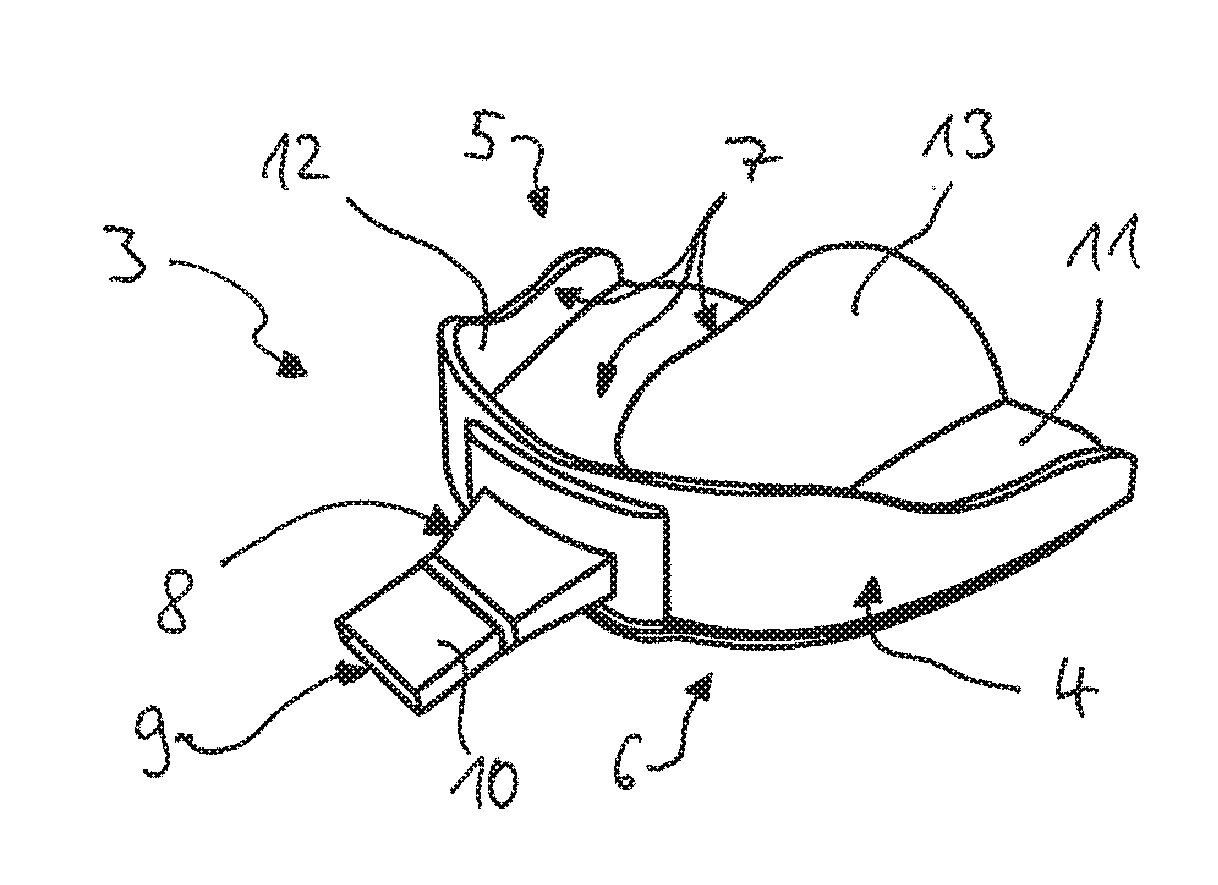 Impression tray, and method for capturing structures, arrangements or shapes, in particular in the mouth or human body