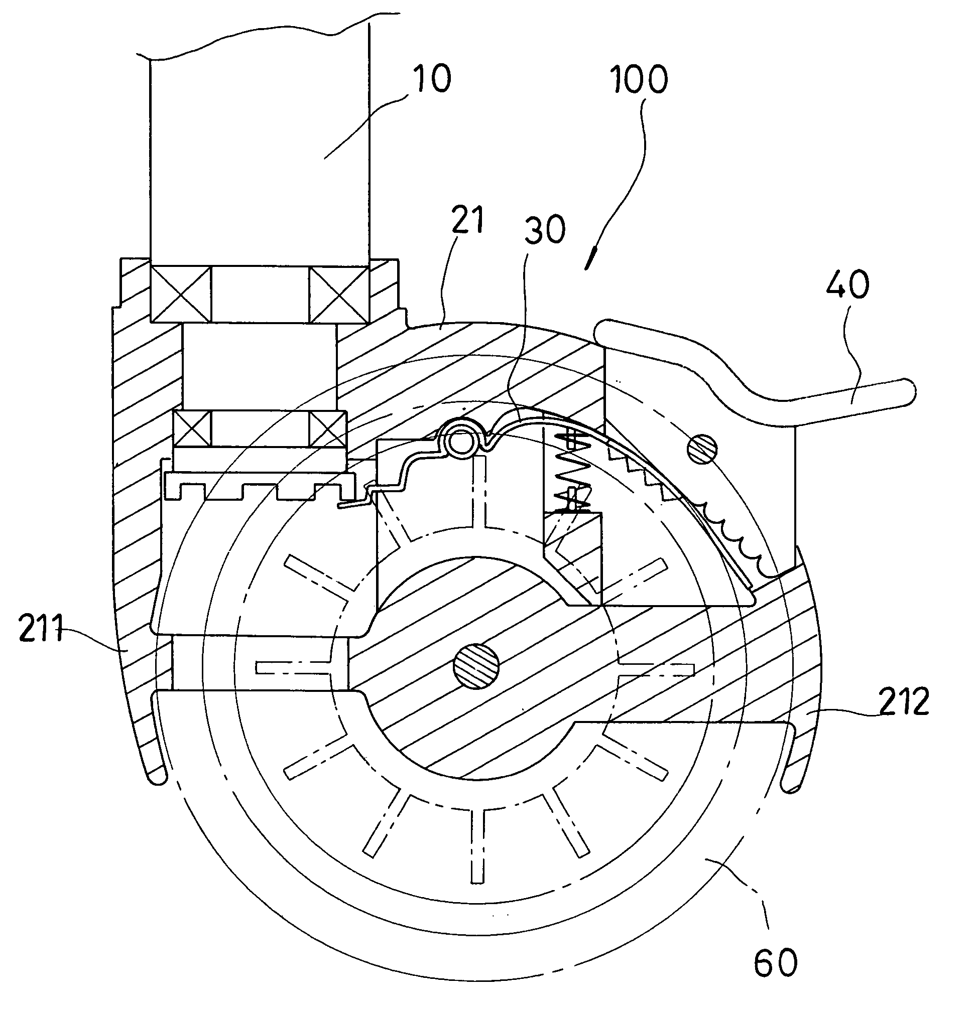 Wheel supporter with a brake