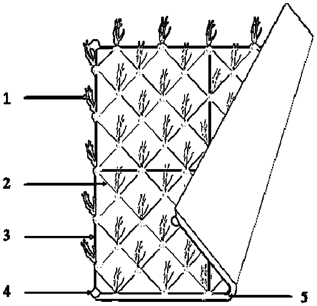 Roll blanket type submerged plant planting device suitable for working with water and installation method thereof