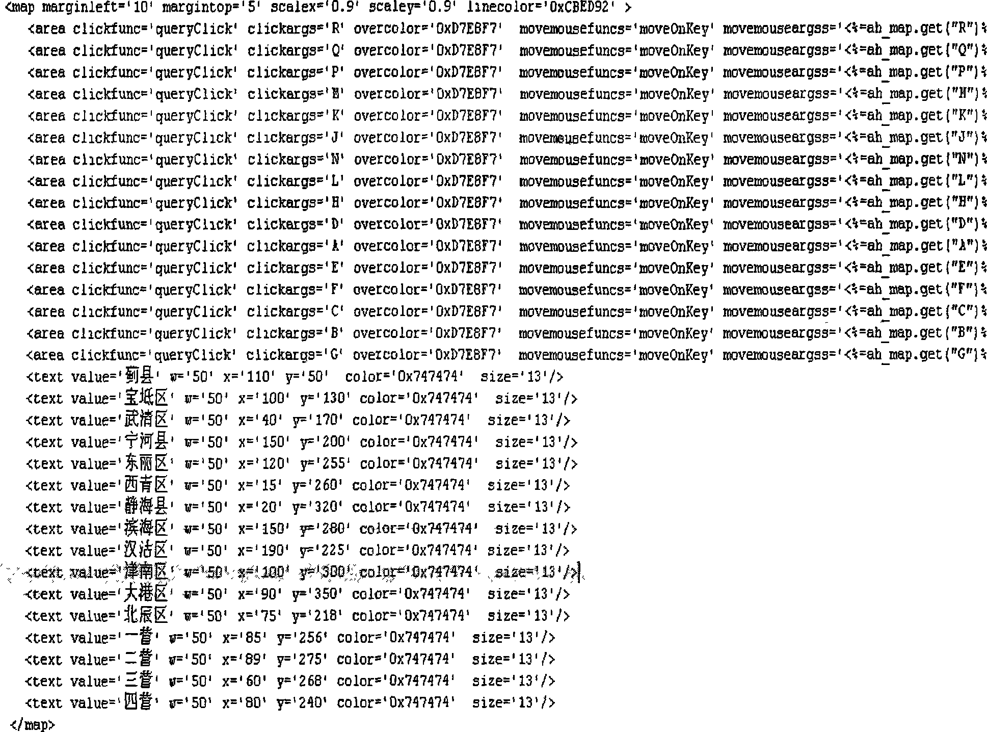 Method for implementing map outline marker based on object-oriented programming language technology