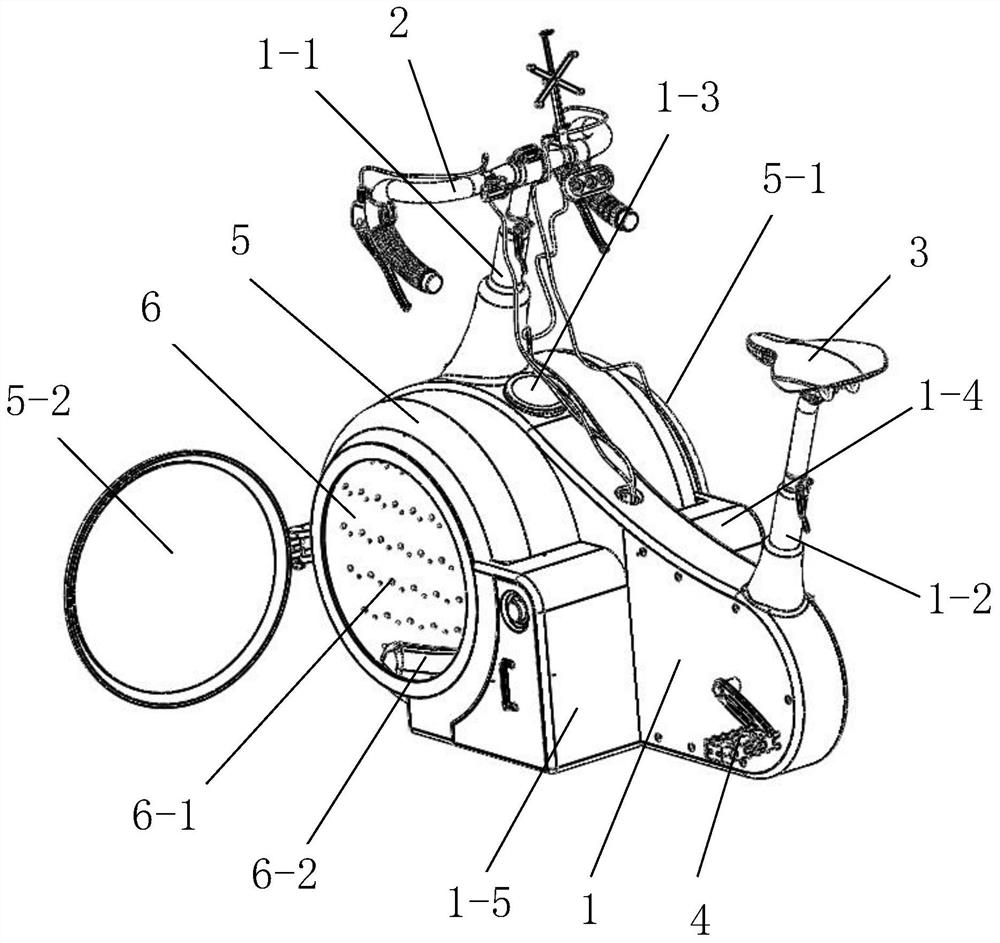 Bicycle fitness equipment with clothes washing function and use method thereof