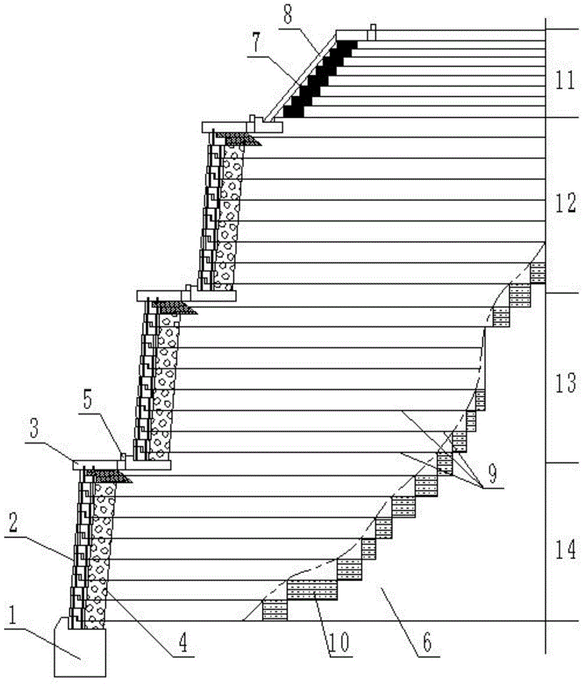 Ultrahigh integrated plastic-steel grid reinforced soil abutment retaining wall structure and construction method thereof