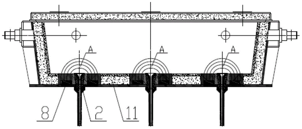 Tundish electromagnetic fixed point target area heating structure