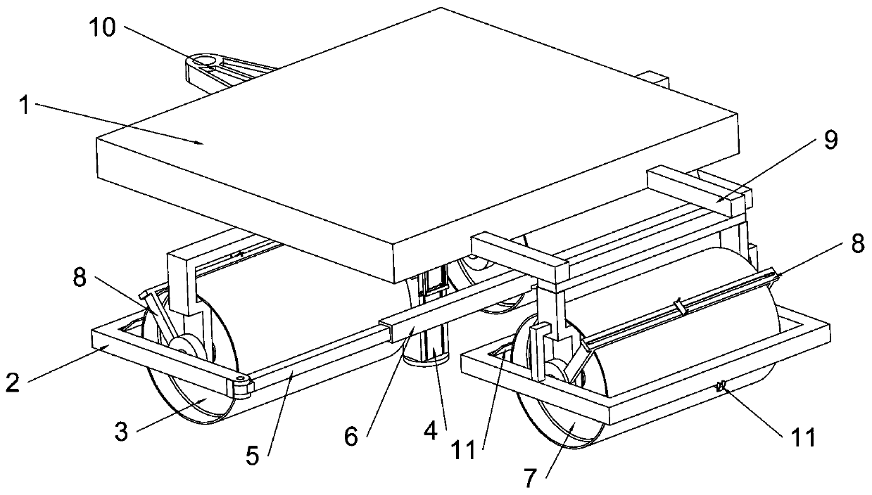 Rolling device for low-temperature modified asphalt concrete construction