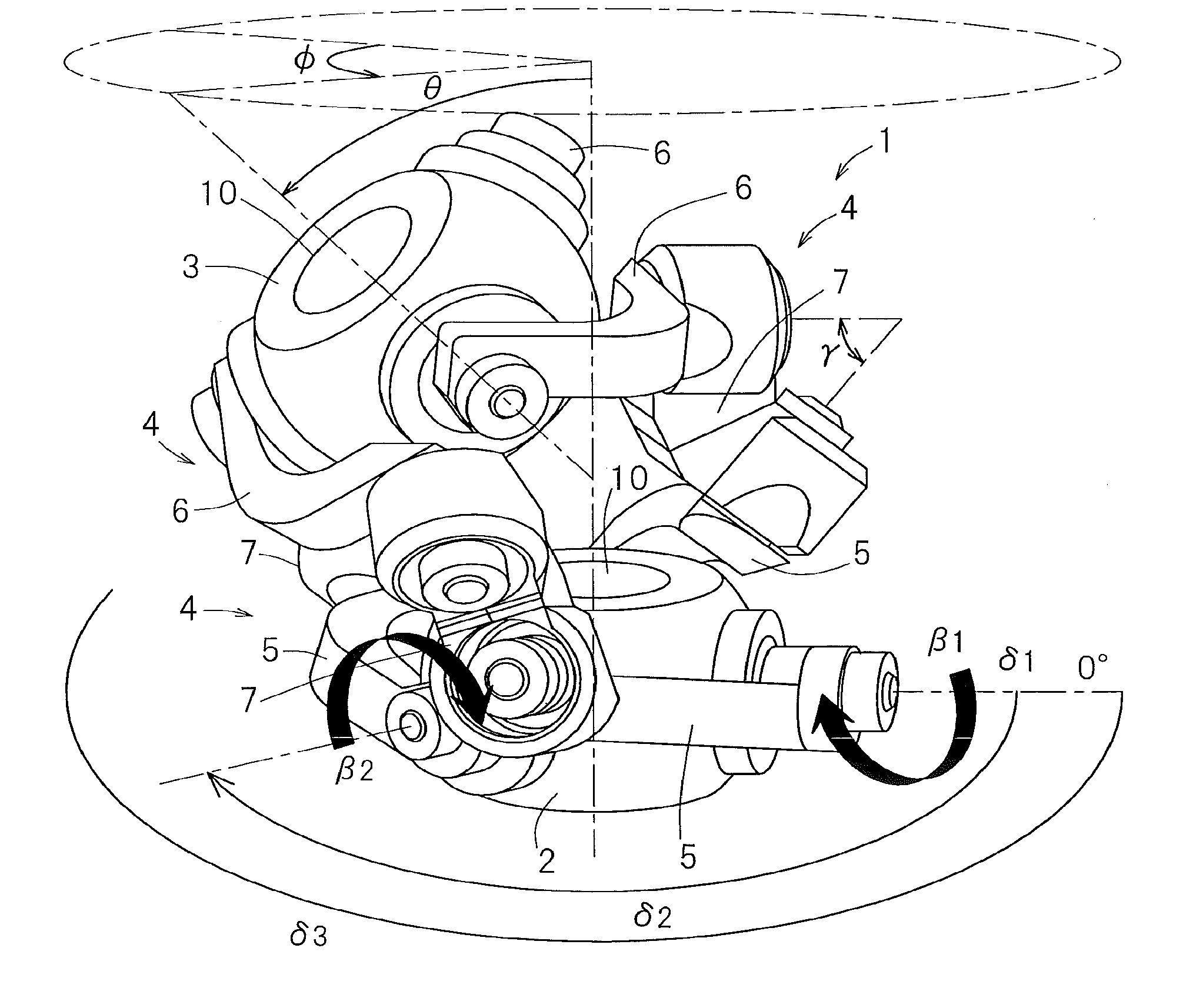 Parallel link mechanism, constant velocity universal joint, and link actuator