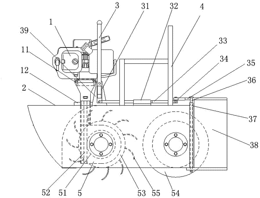 A portable paddy field ditching machine