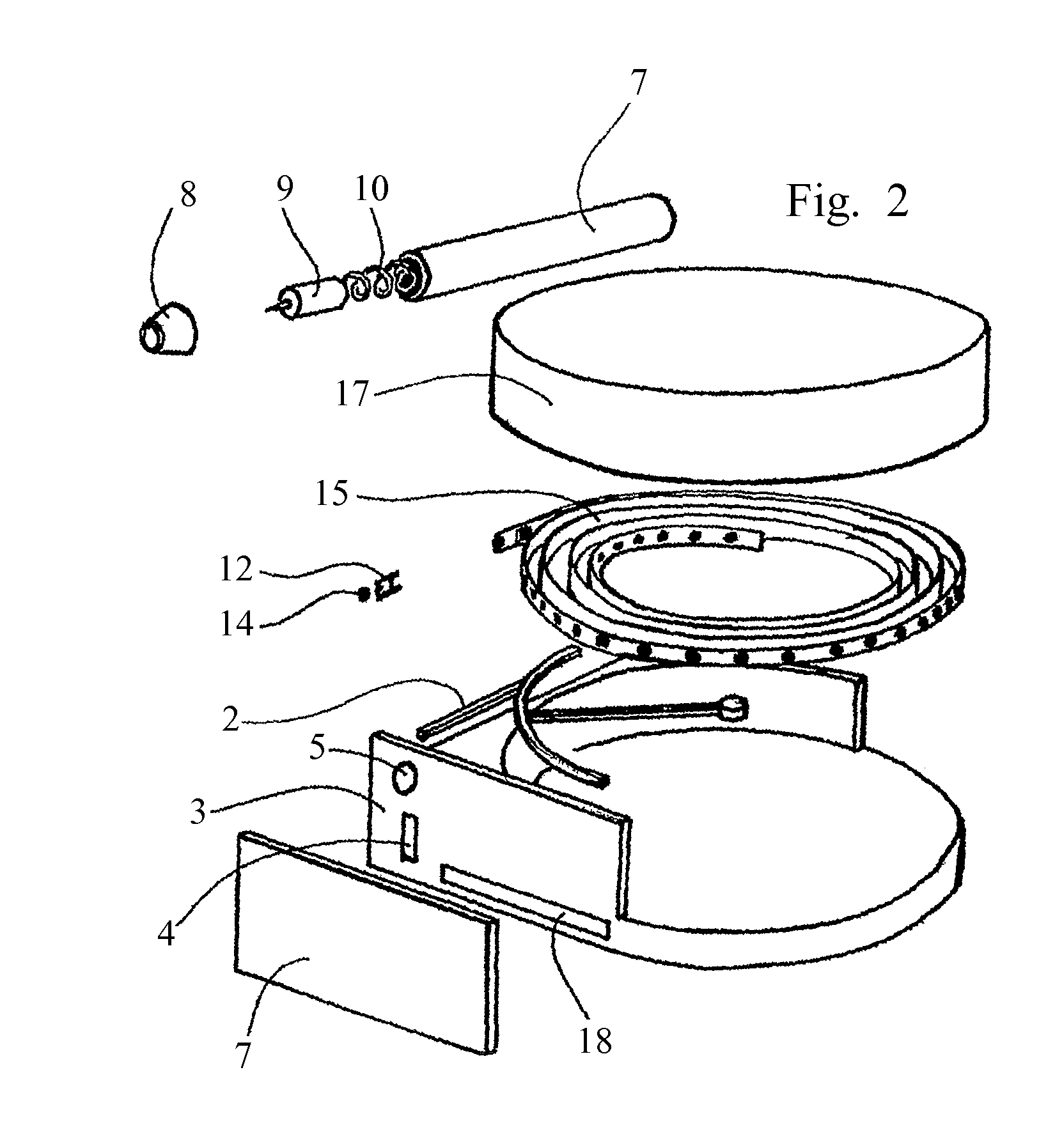 Health monitoring device, device modules and method