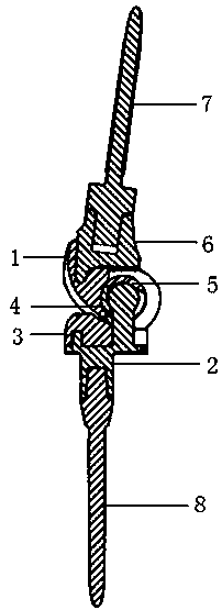 Spherical pivot hinge type artificial knee joint prosthesis of rotary platform and use method for spherical pivot hinge type artificial knee joint prosthesis of rotary platform