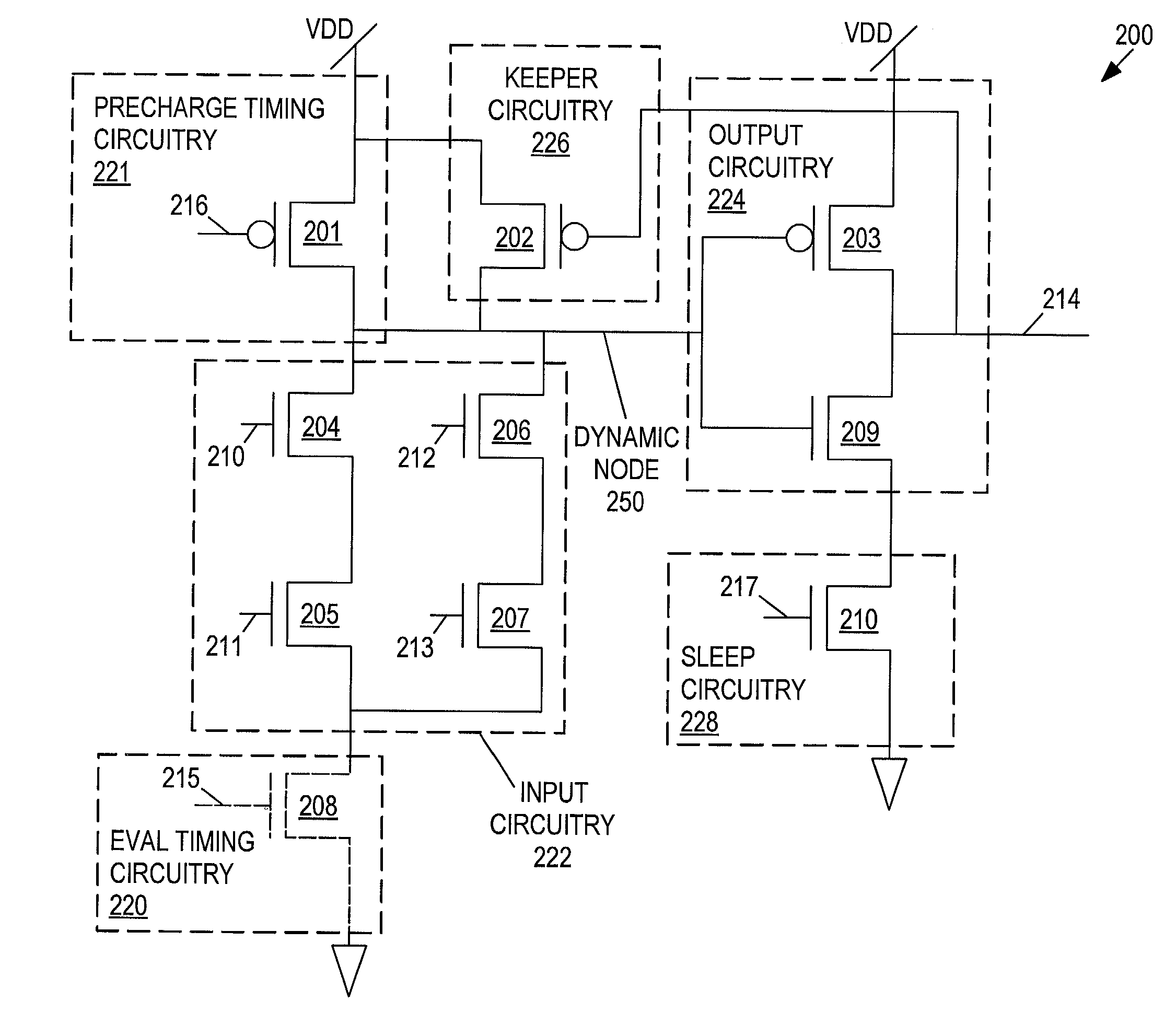 Low leakage sleep mode for dynamic circuits