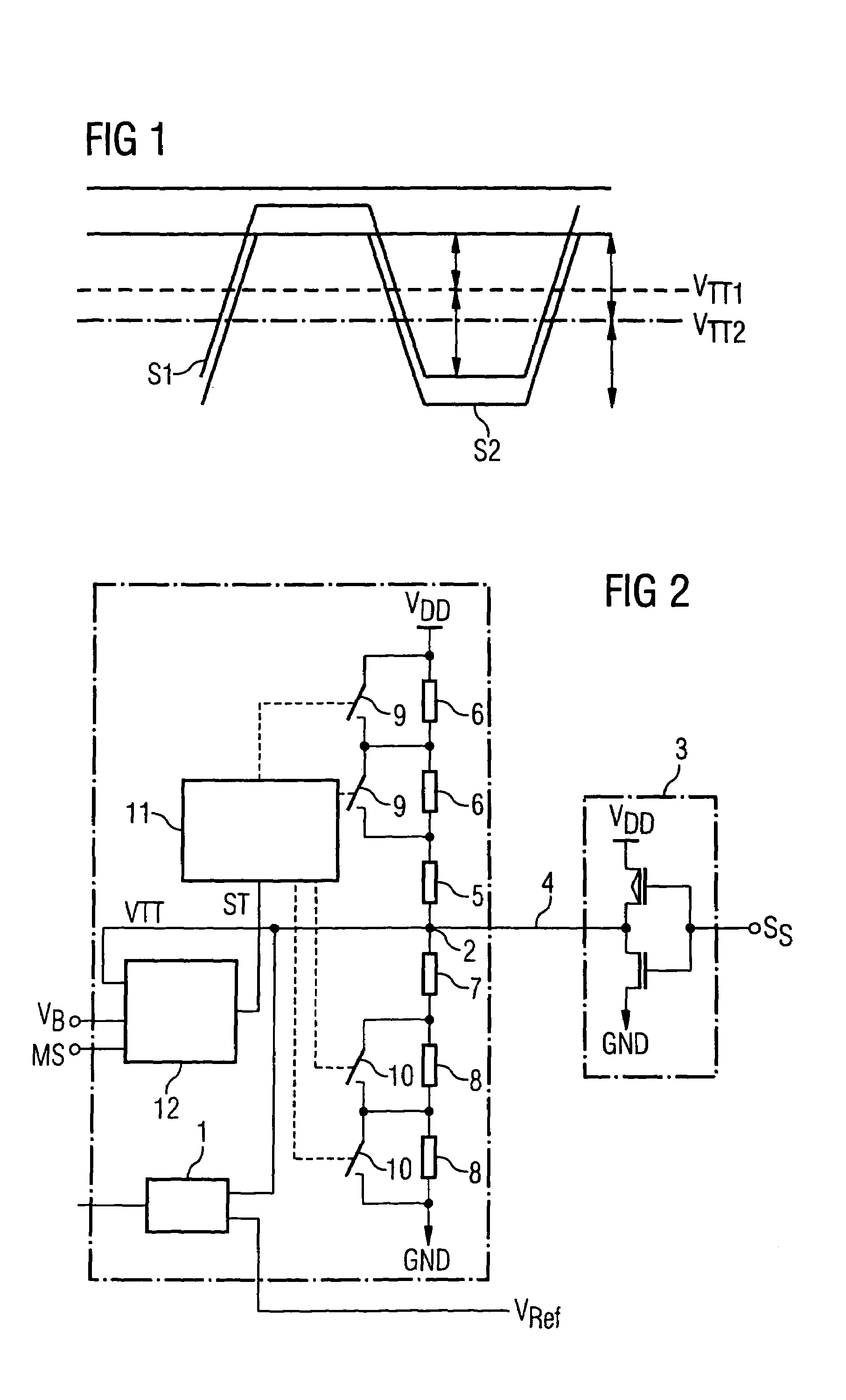 Method for setting a termination voltage and an input circuit