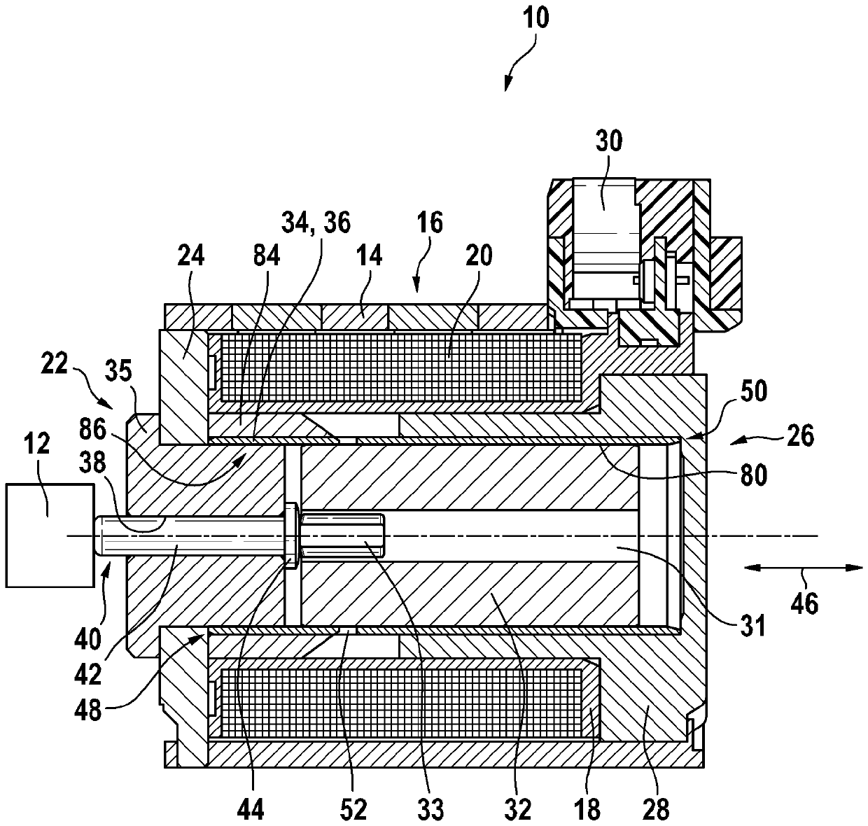 Electromagnetic actuating device