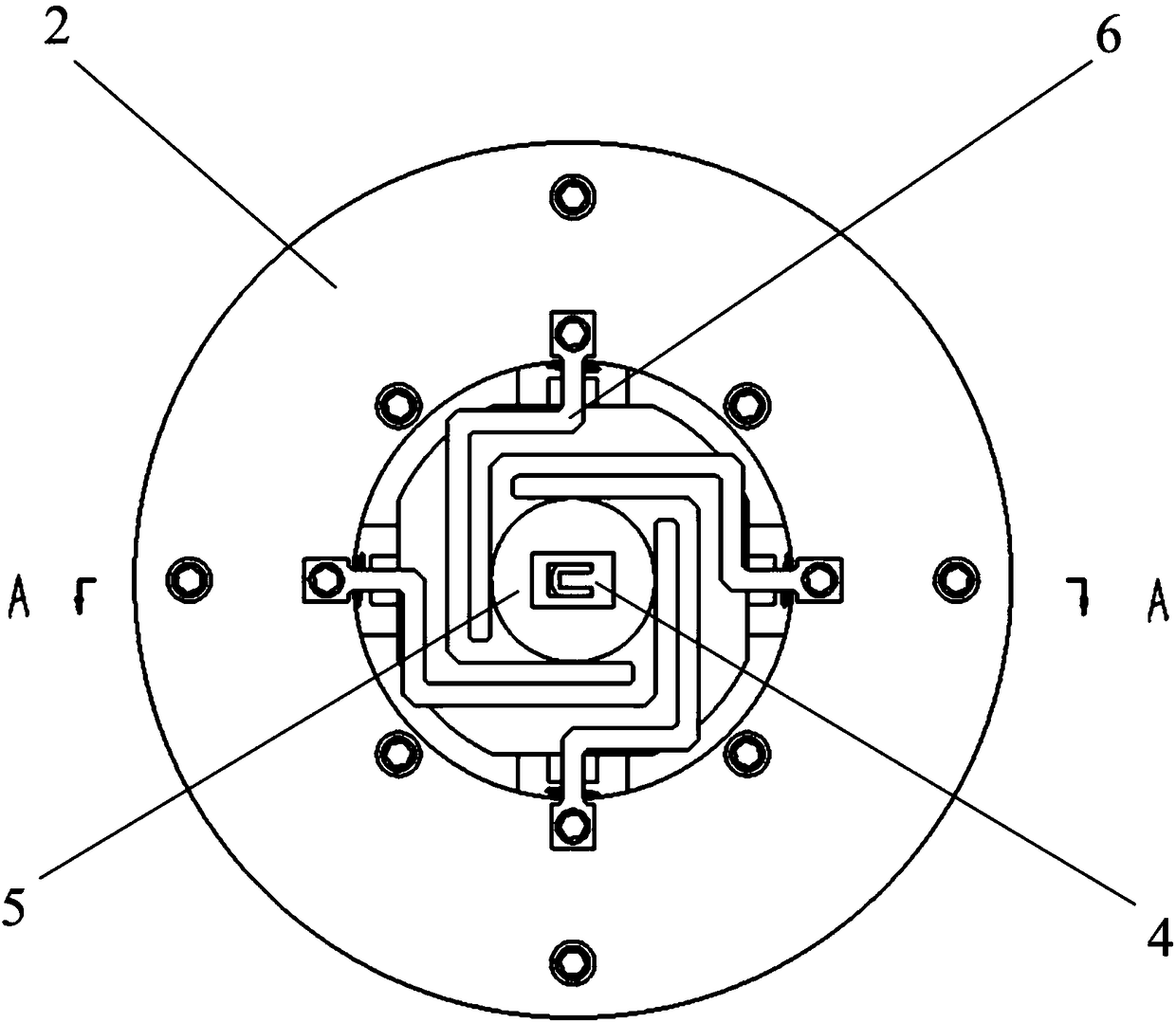 MEMS microstructure four-axis base excitation device driven by stacked piezoelectric ceramics