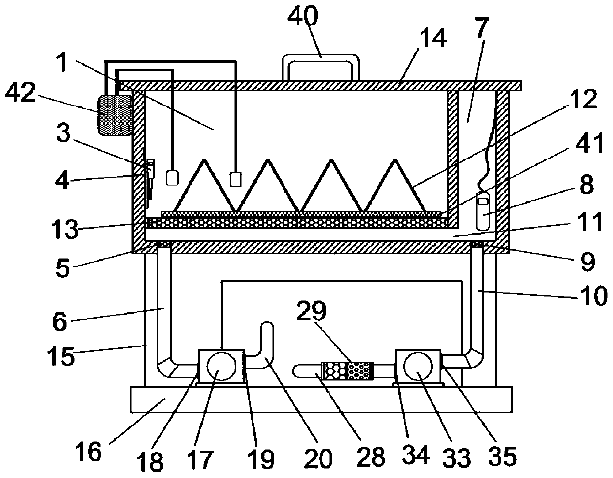 Temperature-controllable scylla paramamosain juvenile crab intermediate breeding device and method