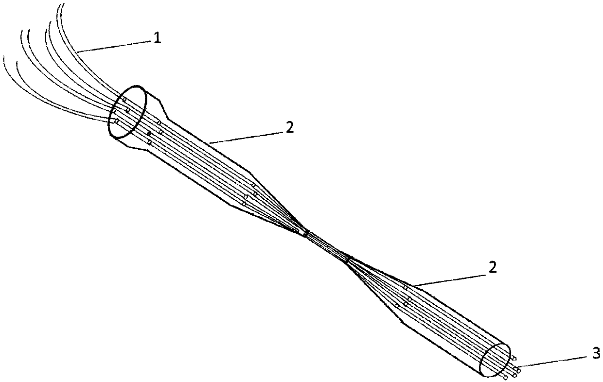 Pulling method of array optical fiber optical tweezers