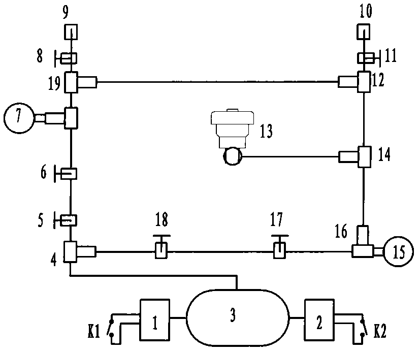 Comprehensive air pressure test bed for vehicle-mounted steel tank