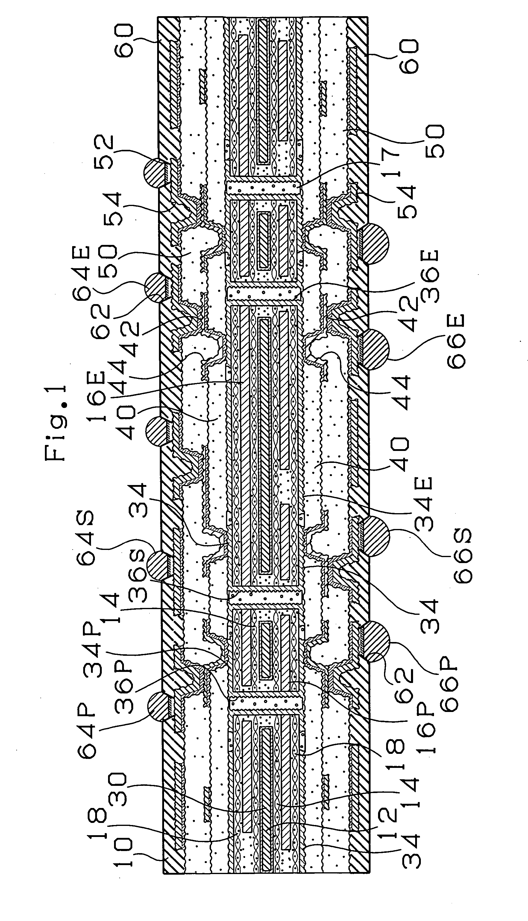 Interposer, and multilayer printed wiring board