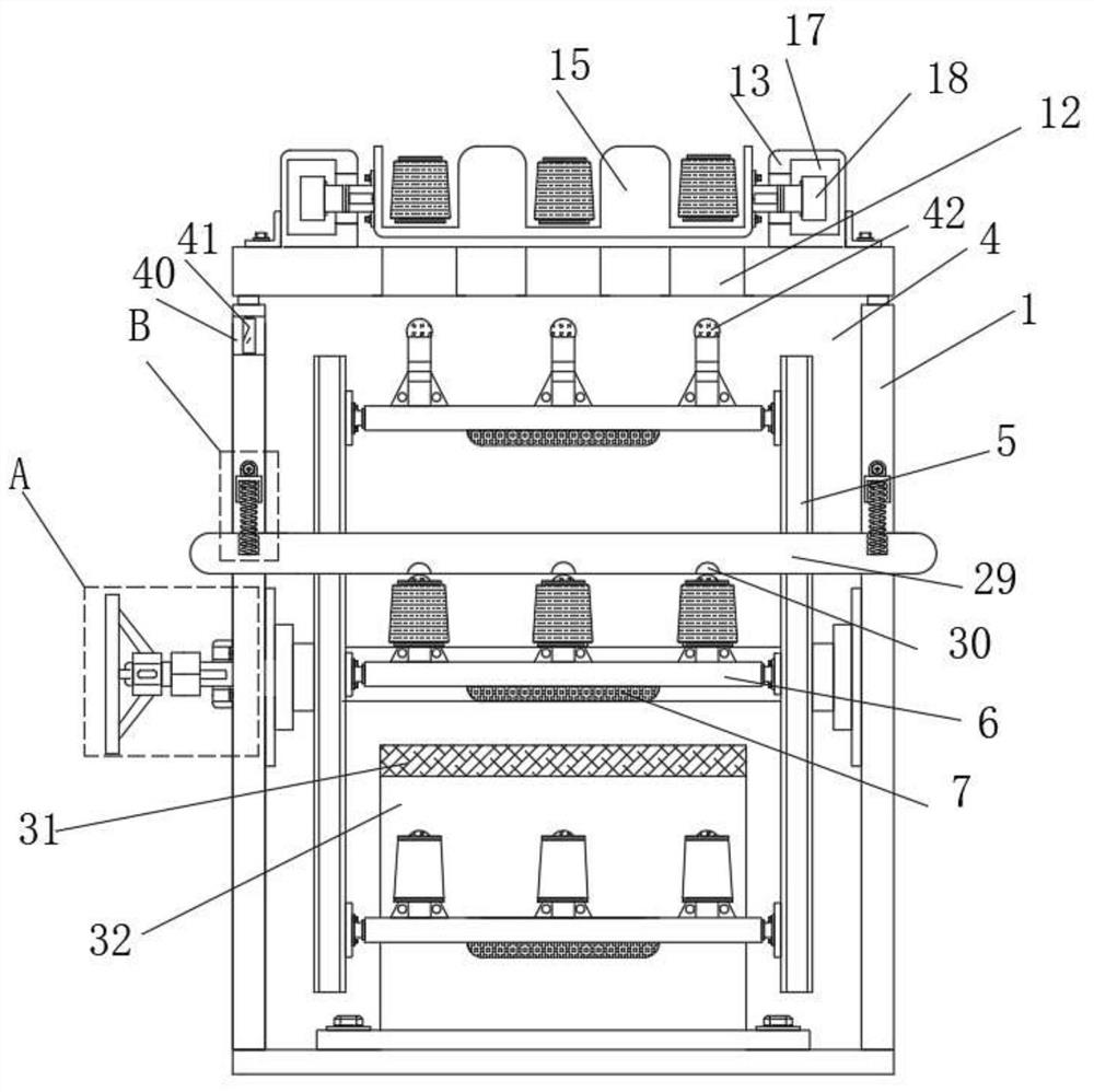 Yarn guiding device for warp finishing of fabric spinning