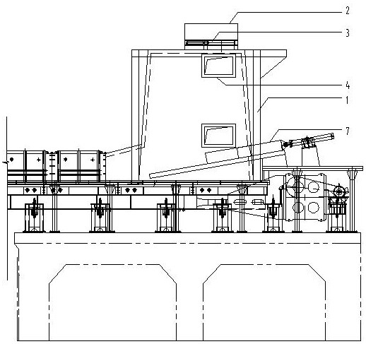 Vertical shaft stock bin for scrap steel preheating processing