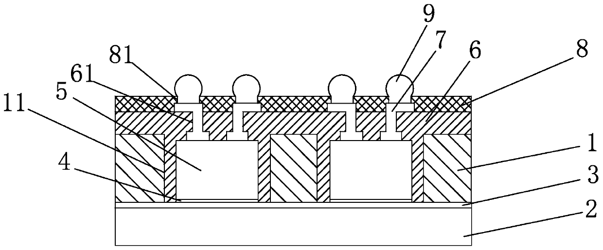 Glass-based chip rewiring packaging structure and manufacturing method thereof