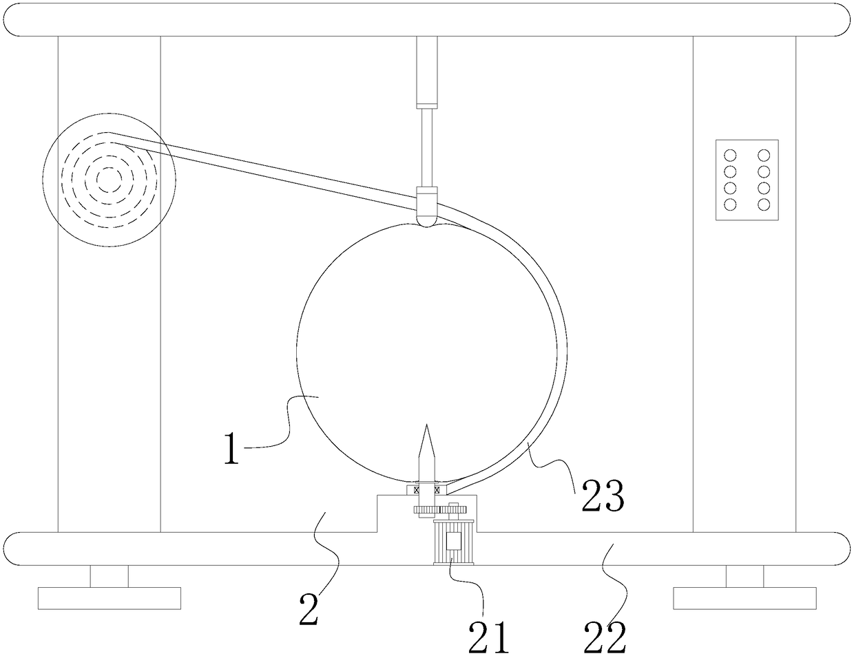 Peeler capable of fitting apples in different sizes based on characteristics of clockwork