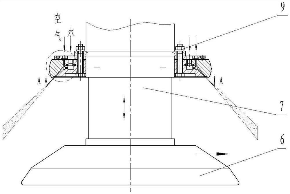 Grouped nozzle spraying dust removal device for cantilever excavator