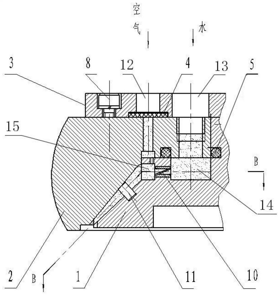 Grouped nozzle spraying dust removal device for cantilever excavator