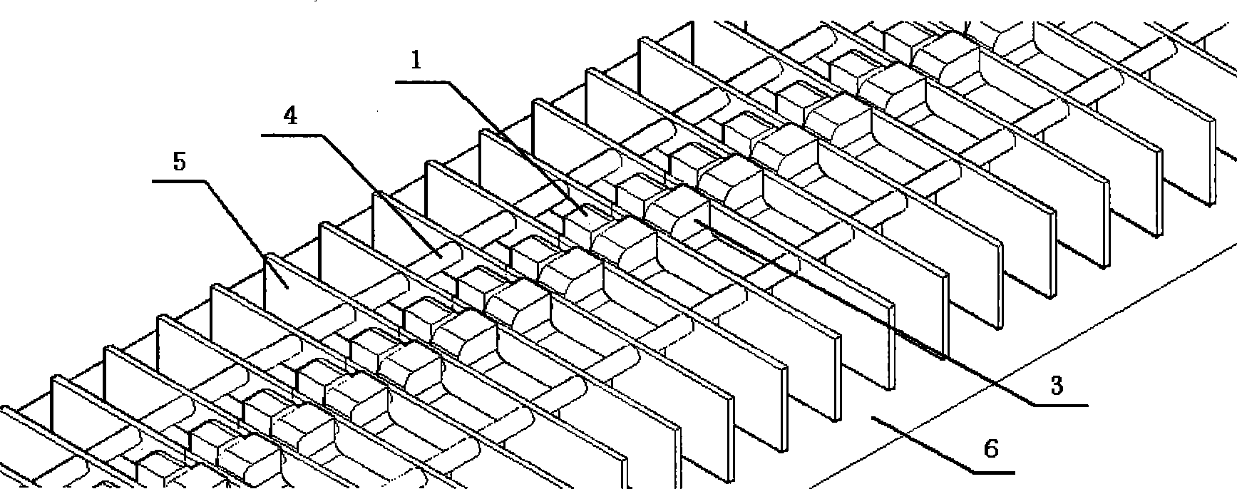 Cuneiform hold-down mechanism for steel grating gang tool shearing machine